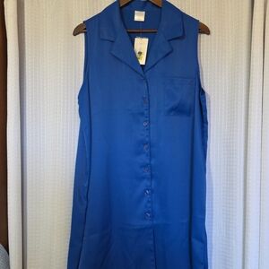 Cabernet Sleepwear Sleeveless Nightgown Patio Dress Button Front Size L NWT